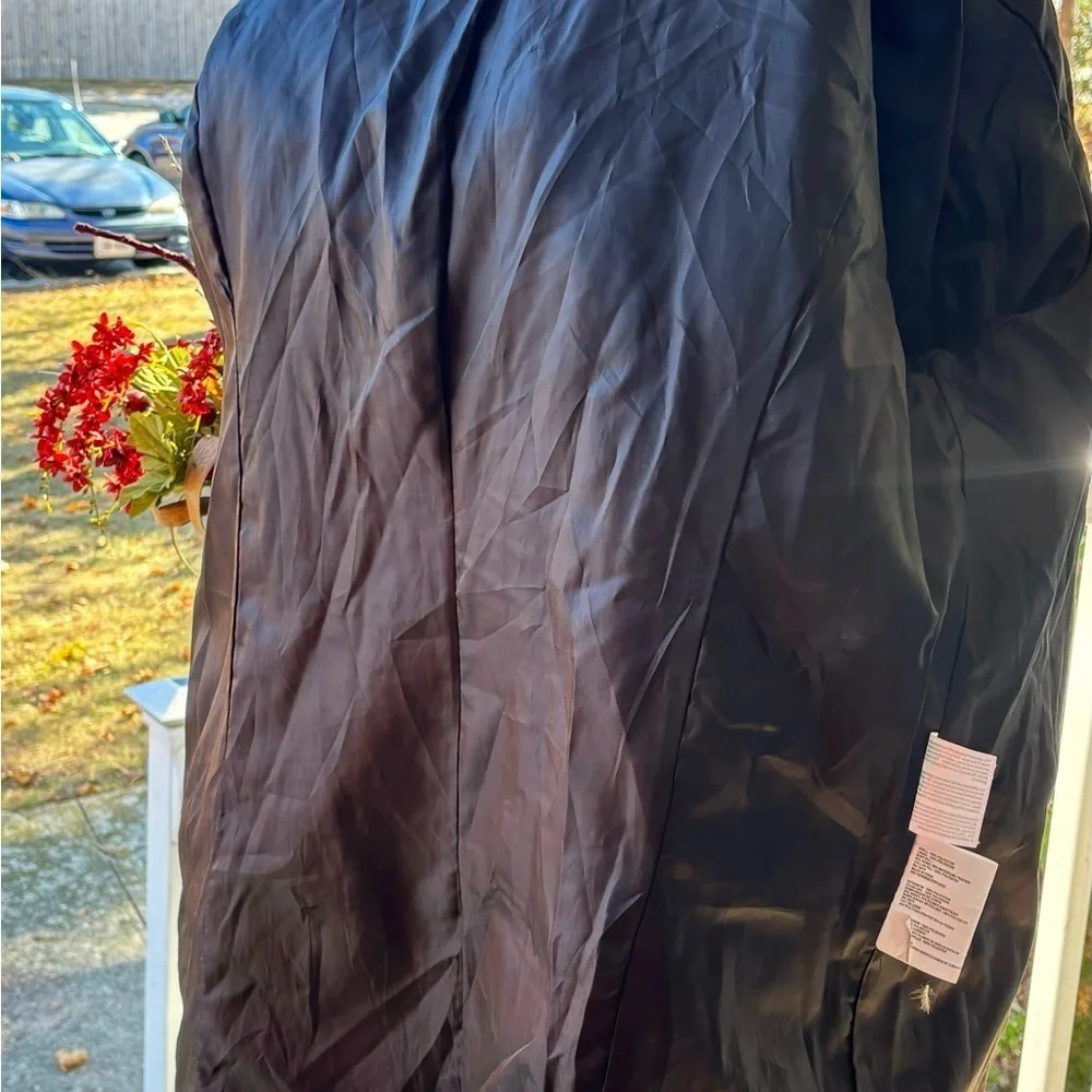 Michael Kors Black Feather Down Puffer Trench Large Collar